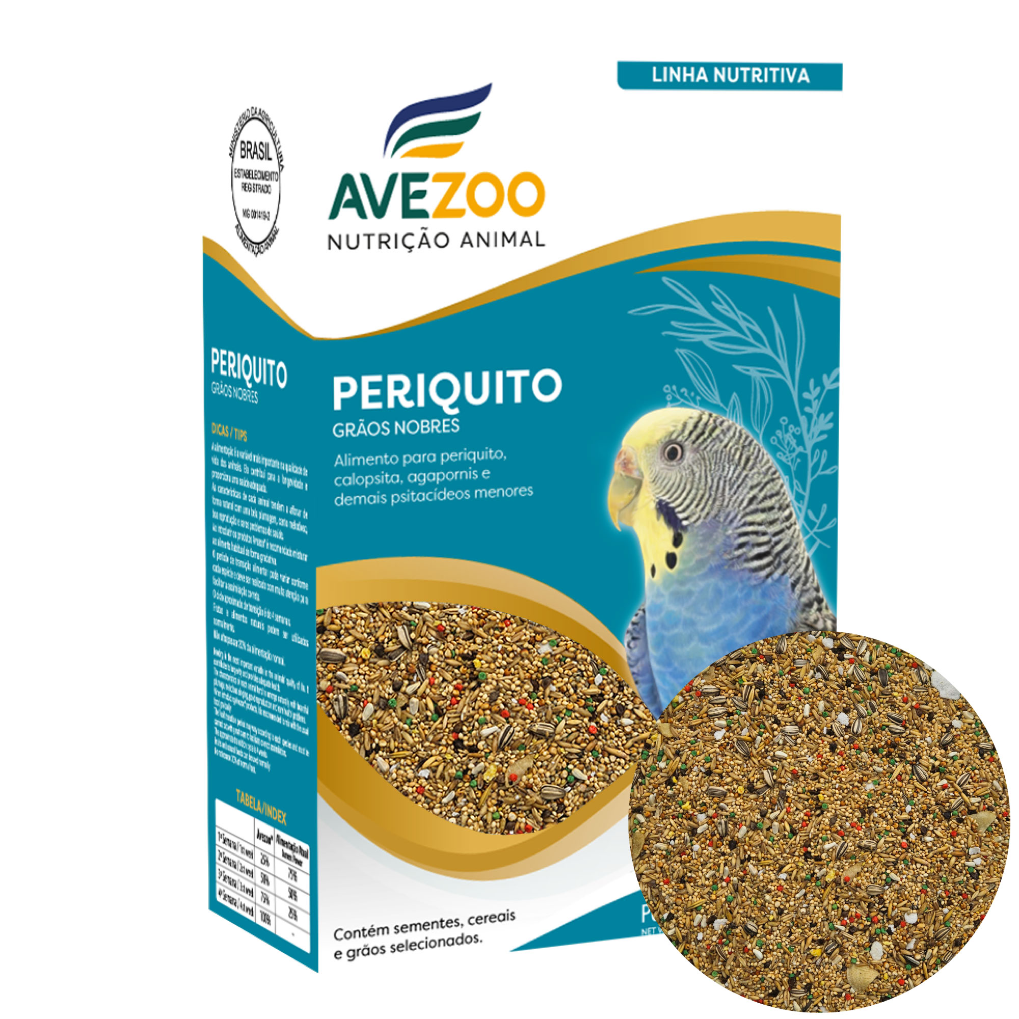 periquito nutritiva gros nobres 400g 