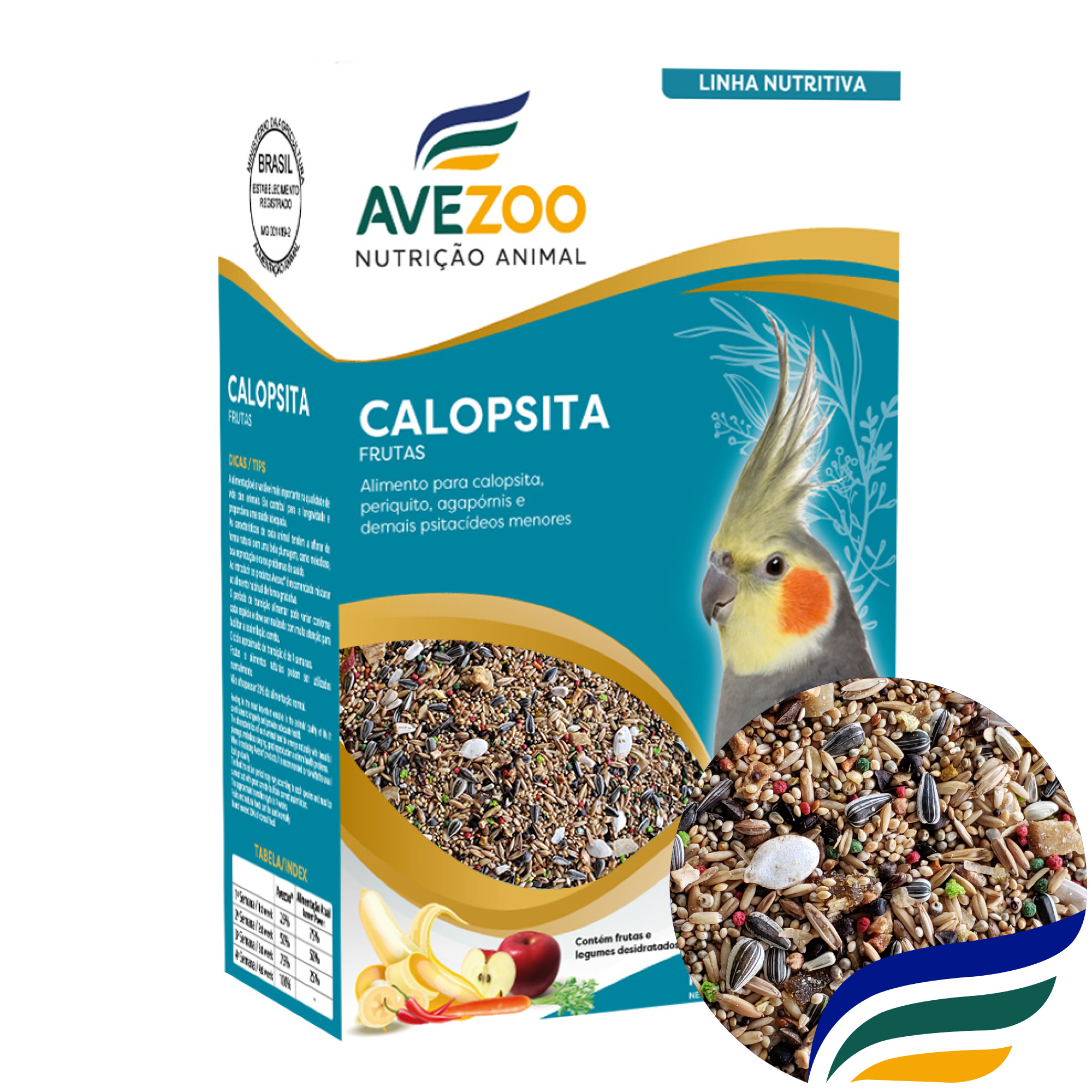 calopsita nutritiva frutas 400g