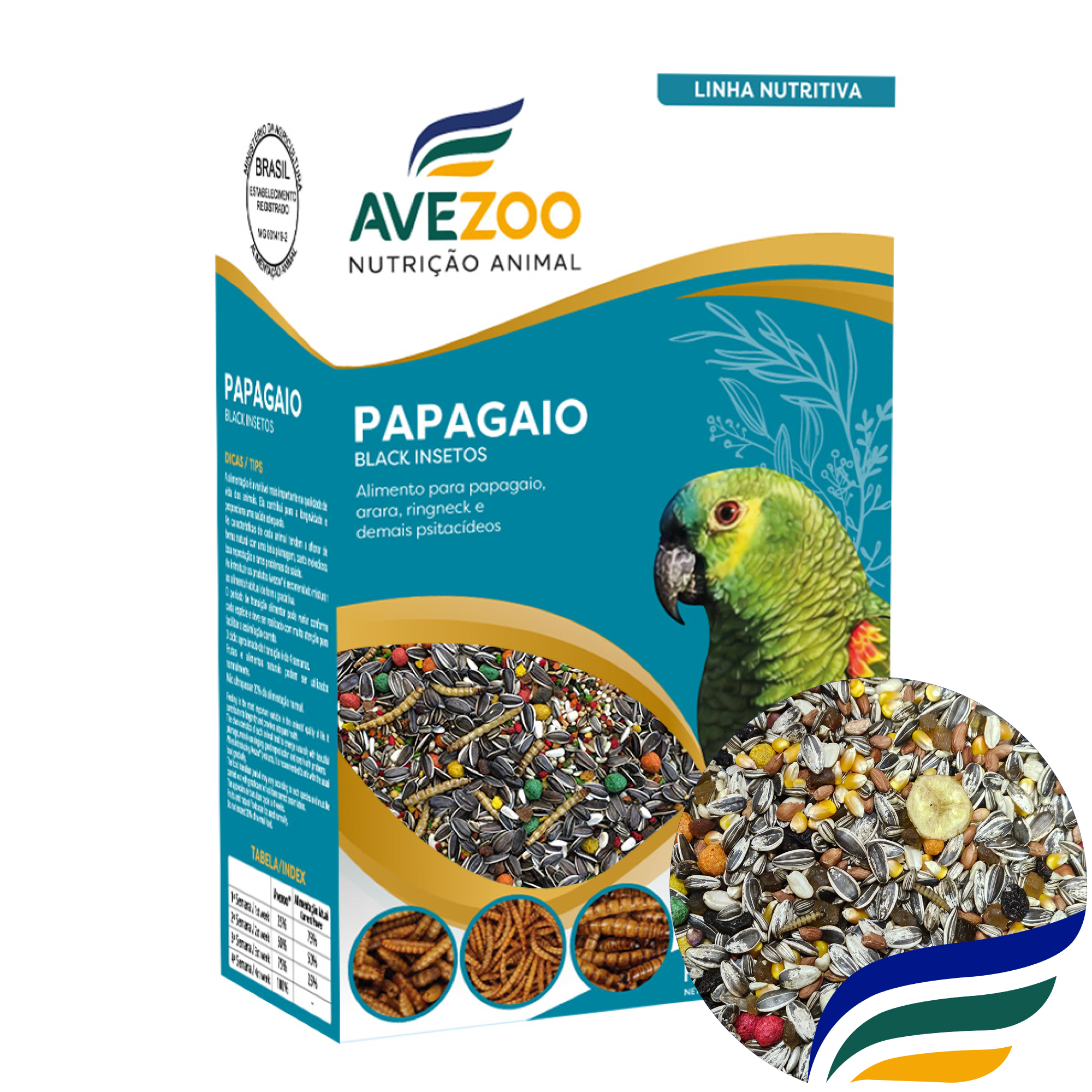 papagaio black insetos 400g