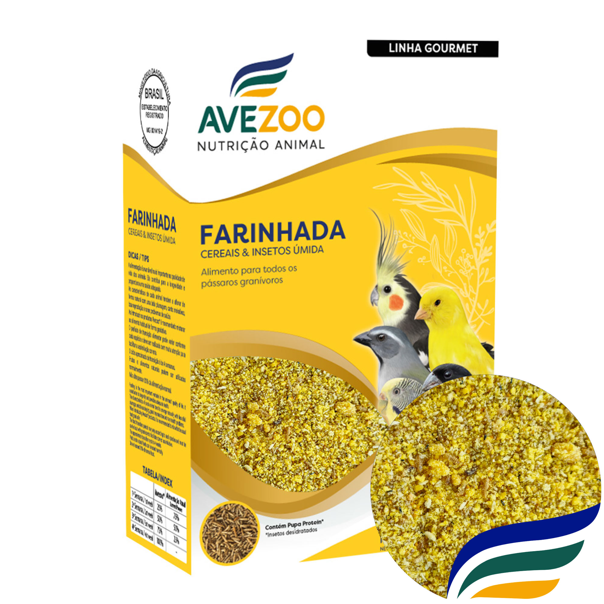 farinhada cereais e insetos umida 400g